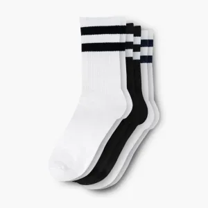 Women's Eco-Friendly Crew Socks | 3 Pack (Striped)