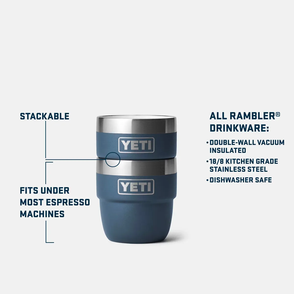 YETI Rambler 4 oz. Espresso Cups Set of 2, White